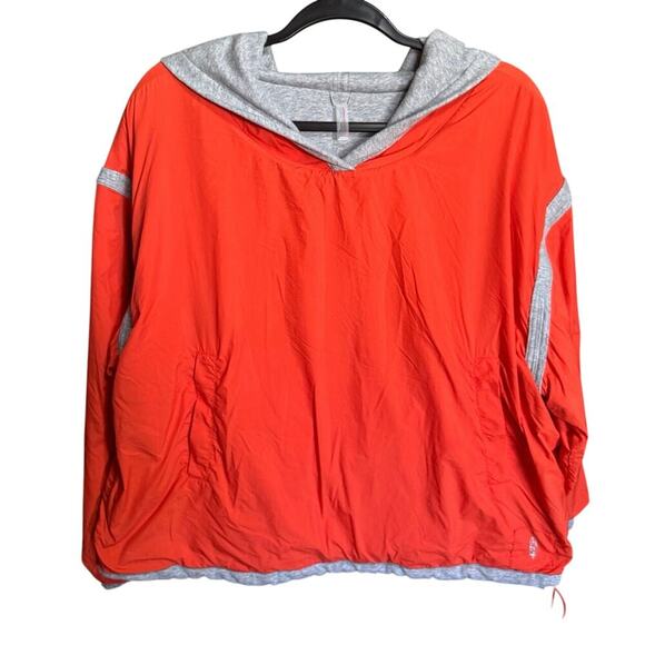 Free People Movement Don’t Back Down Nylon Pullover Hoodie Orange Size Medium - Picture 4 of 13